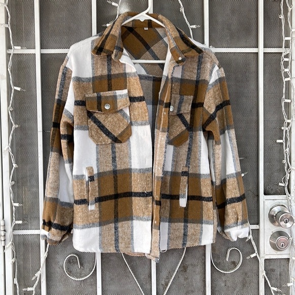 brown checkered a little bit heavy very cute good condition - Picture 1 of 2